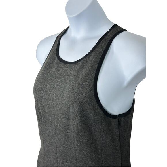 Shades of Grey Anthropologie Pleated Fit & Flare Dress Gray Black Trim 8 NWT - Picture 8 of 13